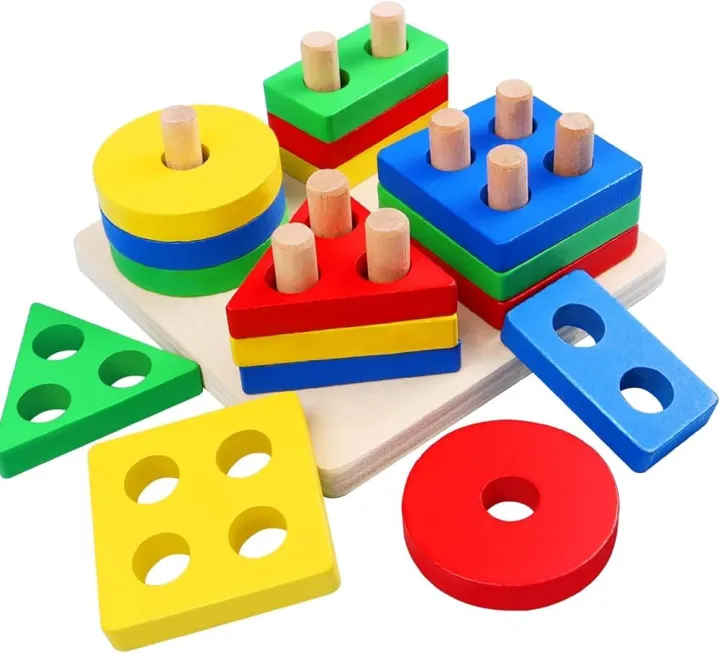 Wooden Geometric Sorting Board Montessori Kids Educational Toys Building Puzzle Child Gift