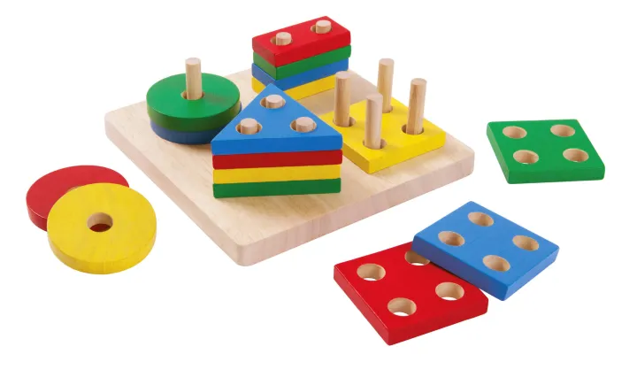 Wooden Geometric Sorting Board Montessori Kids Educational Toys Building Puzzle Child Gift - View 2